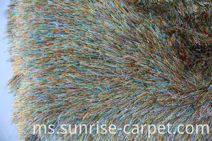 Thin Polyester Shaggy Rug Long Pile mix color